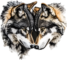 Load image into Gallery viewer, DTF Transfer – DL Wolf Couple Multi Sizes