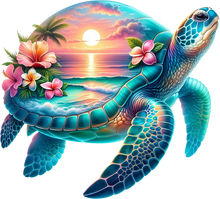 Load image into Gallery viewer, DTF Transfer – DS Sunset Turtle B Multi Sizes