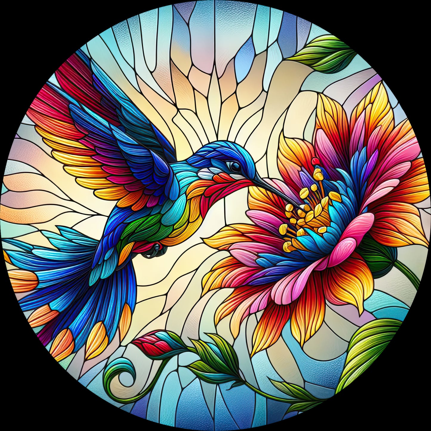 DTF Transfer – Glass Humming Bird Multi Sizes (AN-HU001)