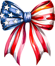 Load image into Gallery viewer, DTF Transfer – EJ American Flag Bow Multi Sizes