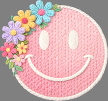 Load image into Gallery viewer, DTF Transfer – ER Yarn Flower Smiley Face Multi Sizes