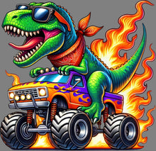 Load image into Gallery viewer, DTF Transfer – EX Dino Truck Multi Sizes