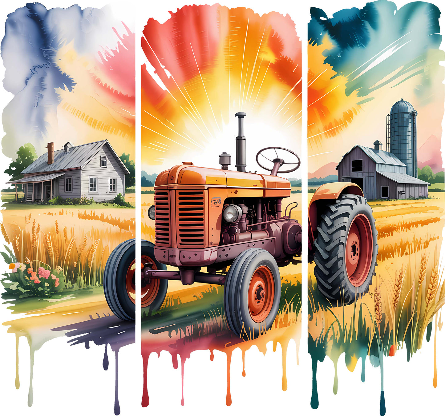 DTF Transfer – Tractor Scene Multi Sizes (FA-SC001)