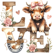 Load image into Gallery viewer, DTF Transfer – FJ Cow Love Multi Sizes