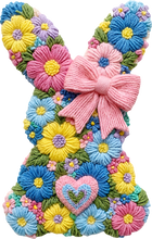 Load image into Gallery viewer, DTF Transfer – FK Yarn Flower Easter Bunny Multi Sizes