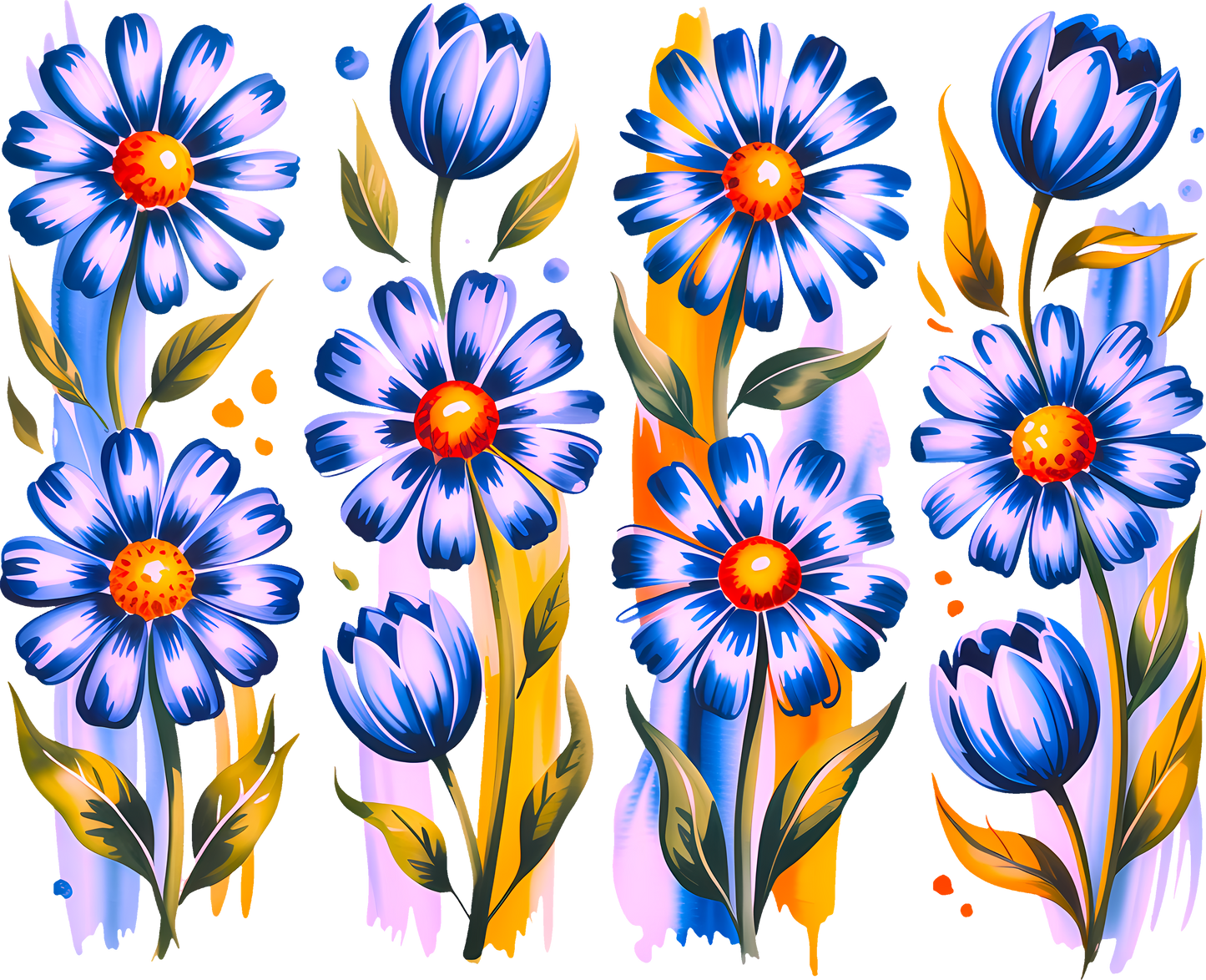 DTF Transfer – Purple Flowers Multi Sizes (FL-MI003)