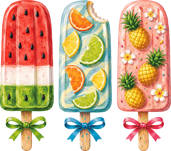 DTF Transfer – Summer Popsicle Multi Sizes (FO-PS003)