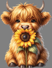 Load image into Gallery viewer, DTF Transfer – Sunflower Cow Multi Sizes (CW-HC001)