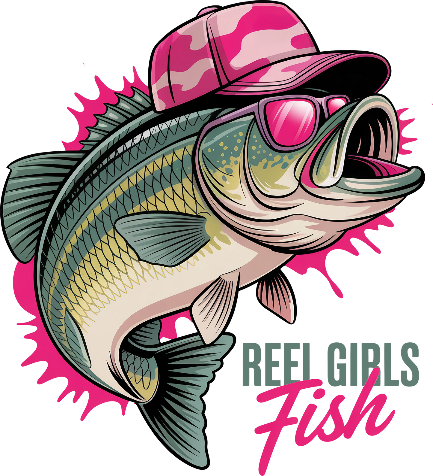DTF Transfer – FT Reel Girls Fish Multi Sizes