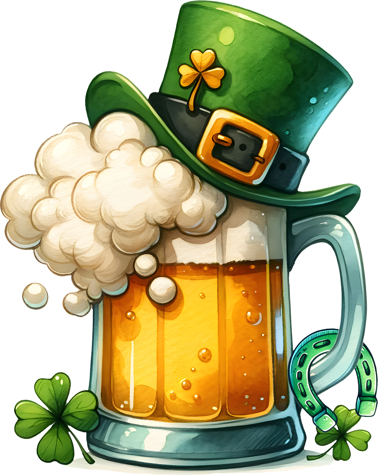 DTF Transfer – FZ St Patrick's Day Beer With Hat Multi Sizes