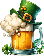 Load image into Gallery viewer, DTF Transfer – FZ St Patrick's Day Beer With Hat Multi Sizes