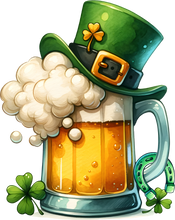 Load image into Gallery viewer, DTF Transfer – FZ St Patrick's Day Beer With Hat Multi Sizes