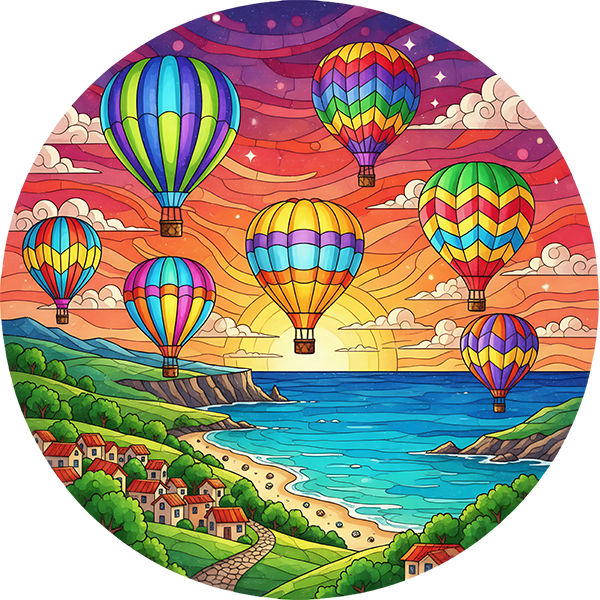 DTF Transfer – Hot Air Balloon Multi Sizes (BA-HA002)