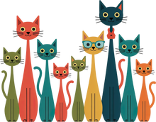 Load image into Gallery viewer, DTF Transfer – Cats Together Multi Sizes (AN-CT001)