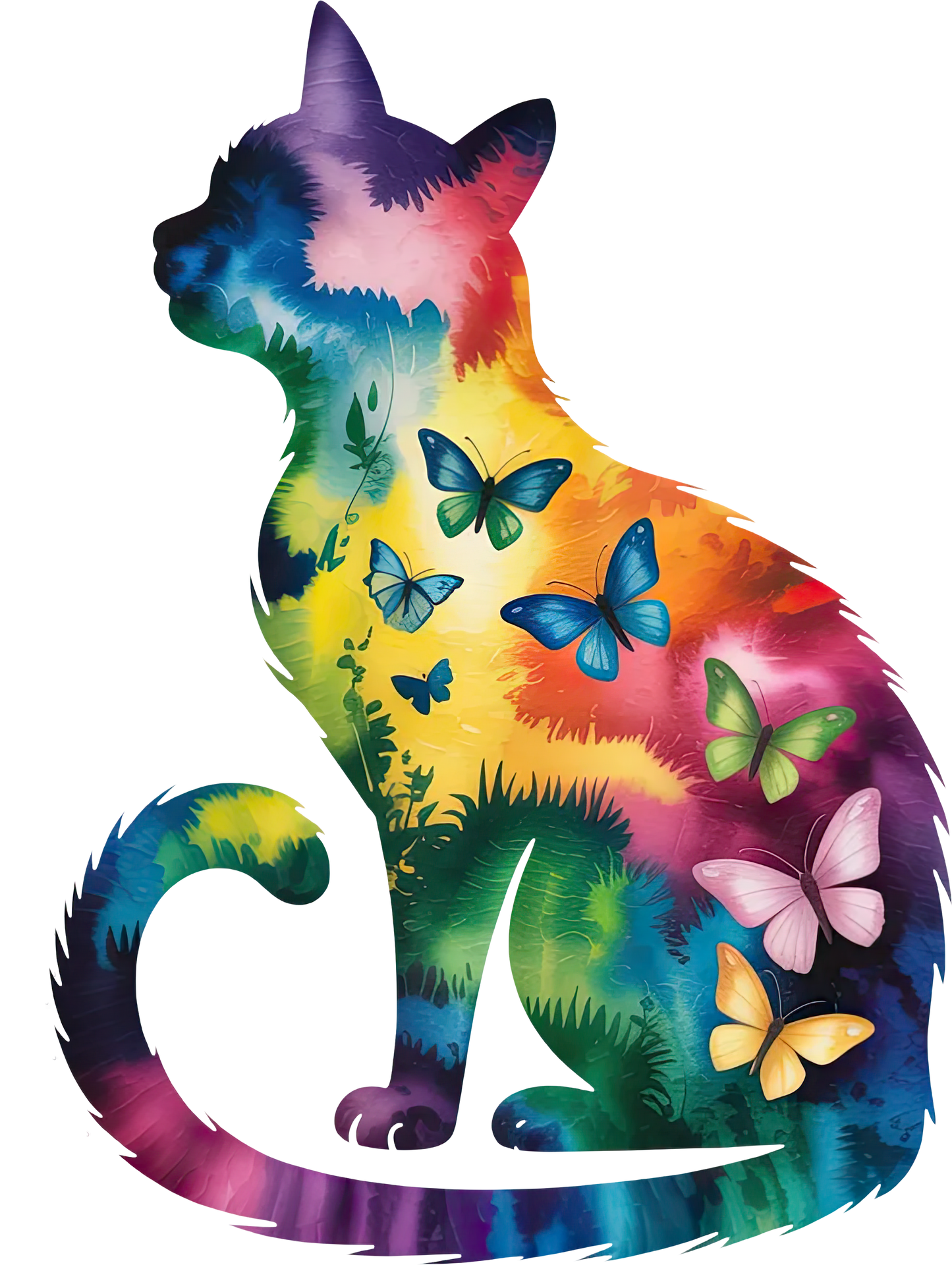 DTF Transfer – GJ Cat Butterfly Multi Sizes