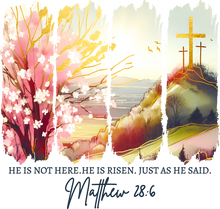 Load image into Gallery viewer, DTF Transfer – He is Risen Multi Sizes (RE-SC001)