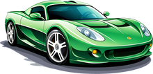Load image into Gallery viewer, DTF Transfer – Sports Car Green Multi Sizes (AM-SP001)