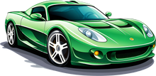 Load image into Gallery viewer, DTF Transfer – Sports Car Green Multi Sizes (AM-SP001)