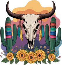 Load image into Gallery viewer, DTF Transfer – GW Cow Skull Multi Sizes
