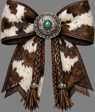Load image into Gallery viewer, DTF Transfer – Cow Leather Bow Multi Sizes (BW-CT001)