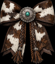 Load image into Gallery viewer, DTF Transfer – Cow Leather Bow Multi Sizes (BW-CT001)