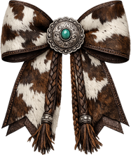 Load image into Gallery viewer, DTF Transfer – Cow Leather Bow Multi Sizes (BW-CT001)