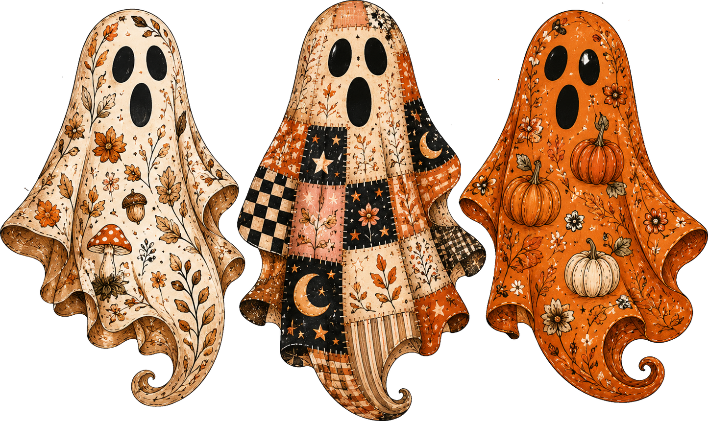DTF Transfer – Ghosts Trio B Multi Sizes (HA-GH005)