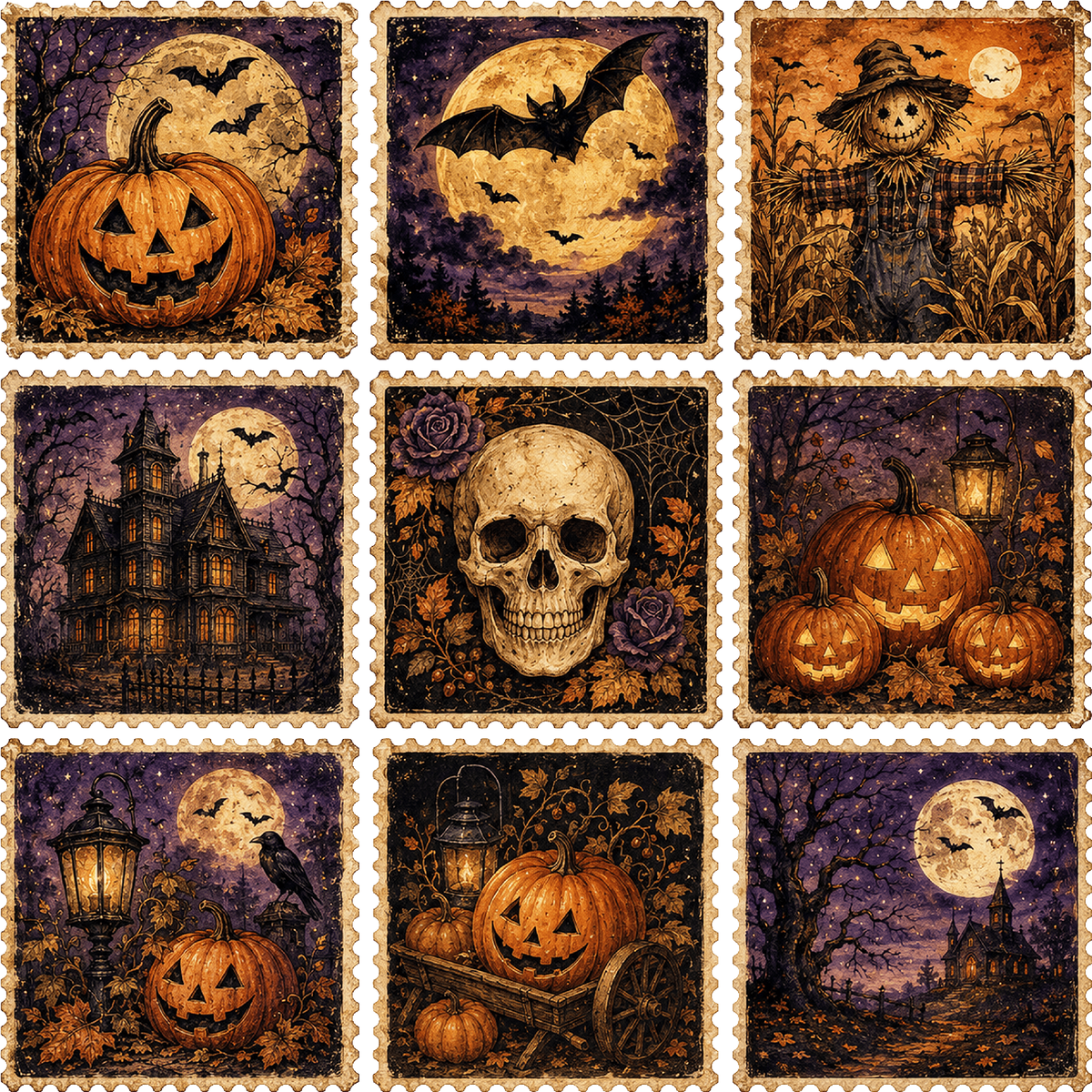 DTF Transfer - Halloween Stamps (HA-SC004)
