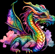 Load image into Gallery viewer, DTF Transfer – Watercolor Dragon Multi Sizes (MY-DR001)