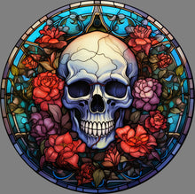 Load image into Gallery viewer, DTF Transfer – HF Skull Glass Flowers Multi Sizes