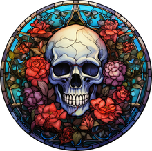 Load image into Gallery viewer, DTF Transfer – HF Skull Glass Flowers Multi Sizes