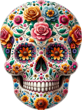 Load image into Gallery viewer, DTF Transfer – HG Skull Flowers Multi Sizes