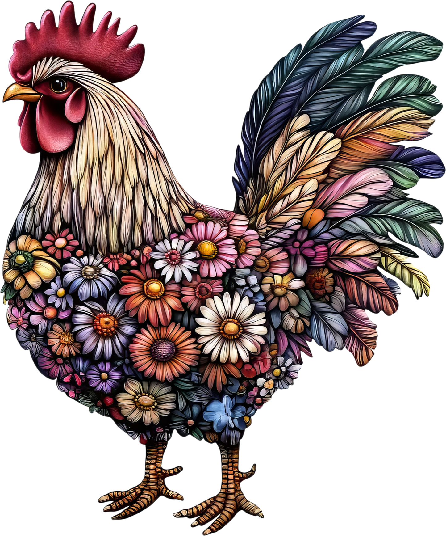 DTF Transfer – FLower Chicken Multi Sizes (AN-CH004)