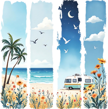 Load image into Gallery viewer, DTF Transfer – HR Beach Scene Multi Sizes