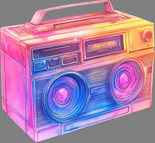 Load image into Gallery viewer, DTF Transfer – Retro Boom Box Multi Sizes (RT-AC003)