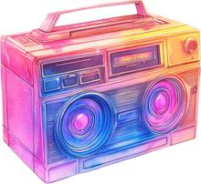 Load image into Gallery viewer, DTF Transfer – Retro Boom Box Multi Sizes (RT-AC003)