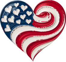 Load image into Gallery viewer, DTF Transfer – HX Patriotic Heart Multi Sizes
