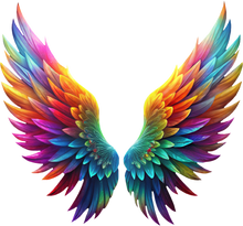 Load image into Gallery viewer, DTF Transfer – ID Colorful Angel Wings Multi Sizes