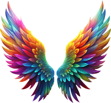 Load image into Gallery viewer, DTF Transfer – ID Colorful Angel Wings Multi Sizes