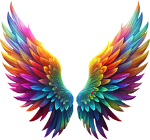 Load image into Gallery viewer, DTF Transfer – ID Colorful Angel Wings Multi Sizes