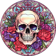 Load image into Gallery viewer, DTF Transfer – IH Glass Skull Flowers B Multi Sizes
