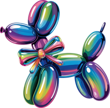 Load image into Gallery viewer, DTF Transfer – Balloon Dog Iridescent Multi Sizes (BA-DG004)