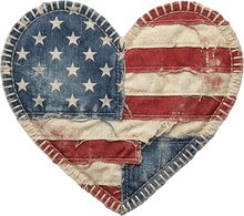 Load image into Gallery viewer, DTF Transfer – Patch Heart Flag Multi Sizes (PA-FL002)