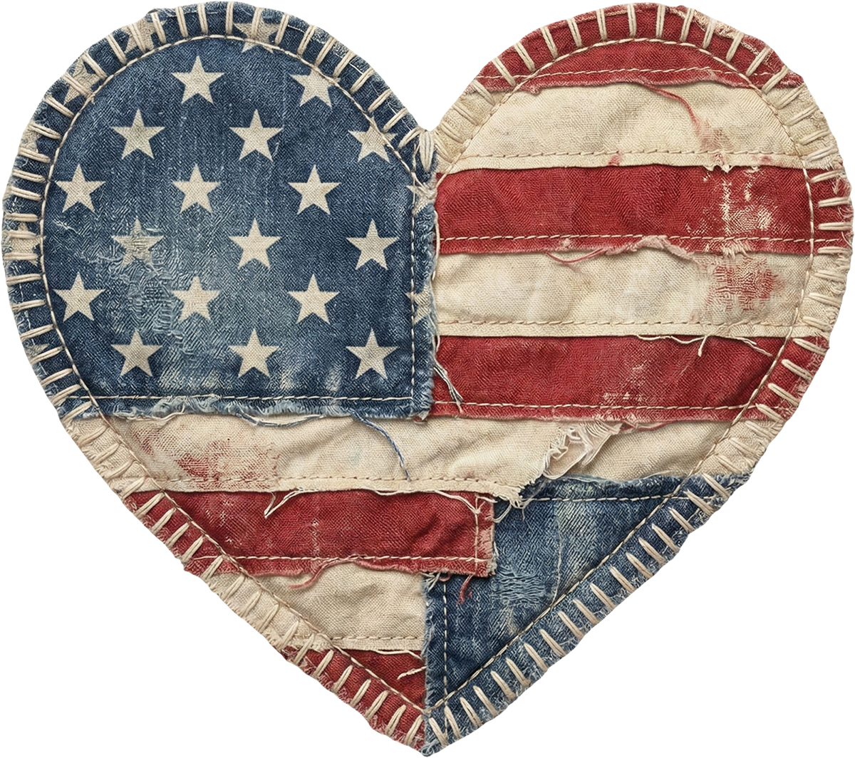 DTF Transfer – Patch Heart Flag Multi Sizes (PA-FL002)