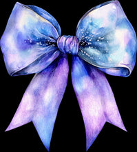 Load image into Gallery viewer, DTF Transfer – IS Watercolor Bow Blue Multi Sizes