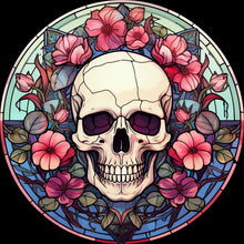 Load image into Gallery viewer, DTF Transfer – IU Glass Skull Flowers C Multi Sizes