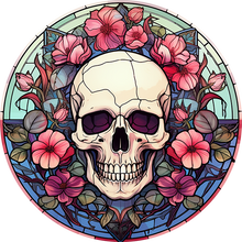 Load image into Gallery viewer, DTF Transfer – IU Glass Skull Flowers C Multi Sizes