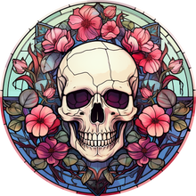 Load image into Gallery viewer, DTF Transfer – IU Glass Skull Flowers C Multi Sizes