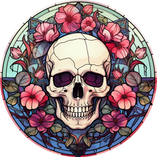Load image into Gallery viewer, DTF Transfer – IU Glass Skull Flowers C Multi Sizes