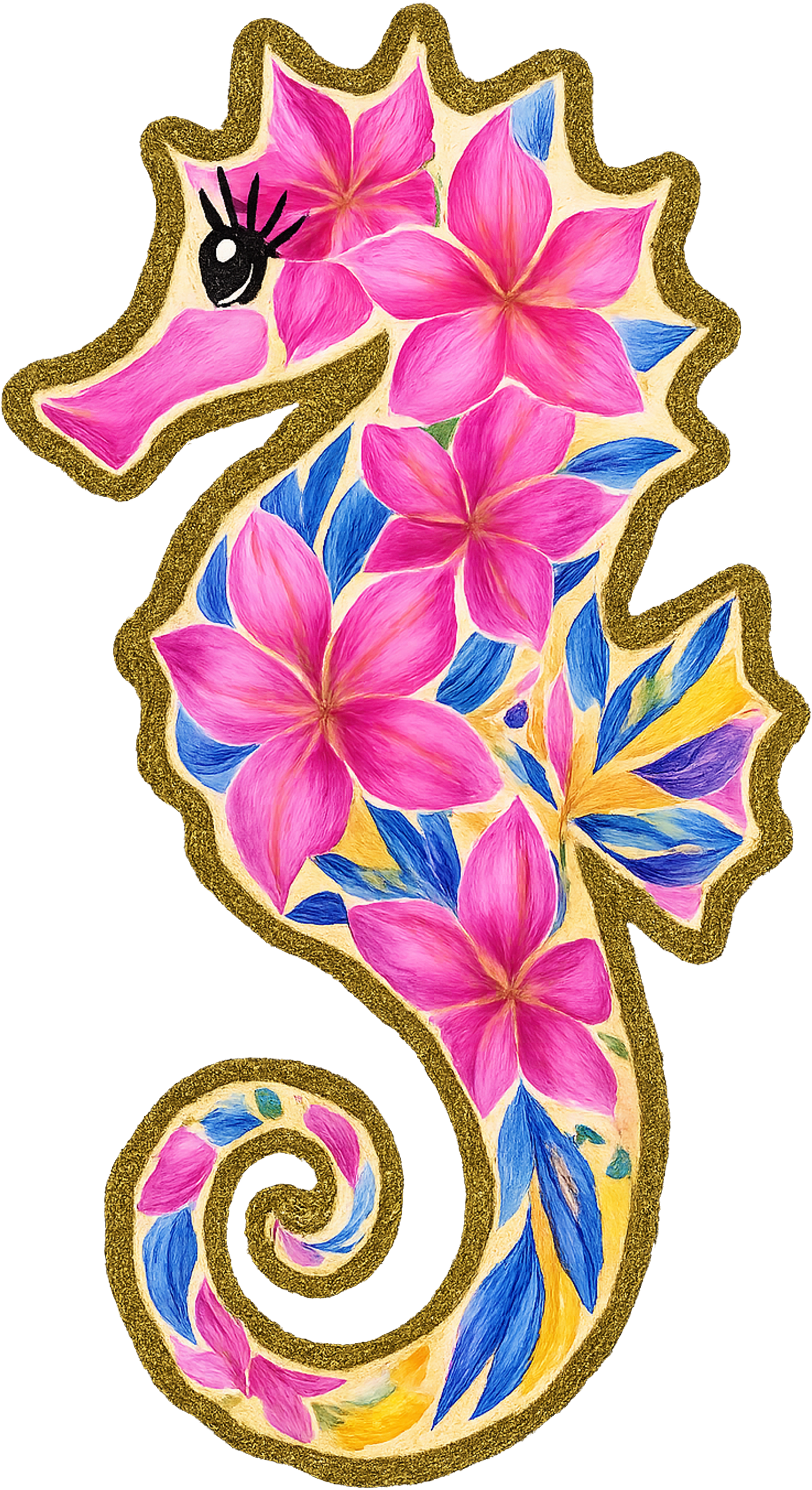 DTF Transfer – Flower Seahorse Multi Sizes (AN-SH002)